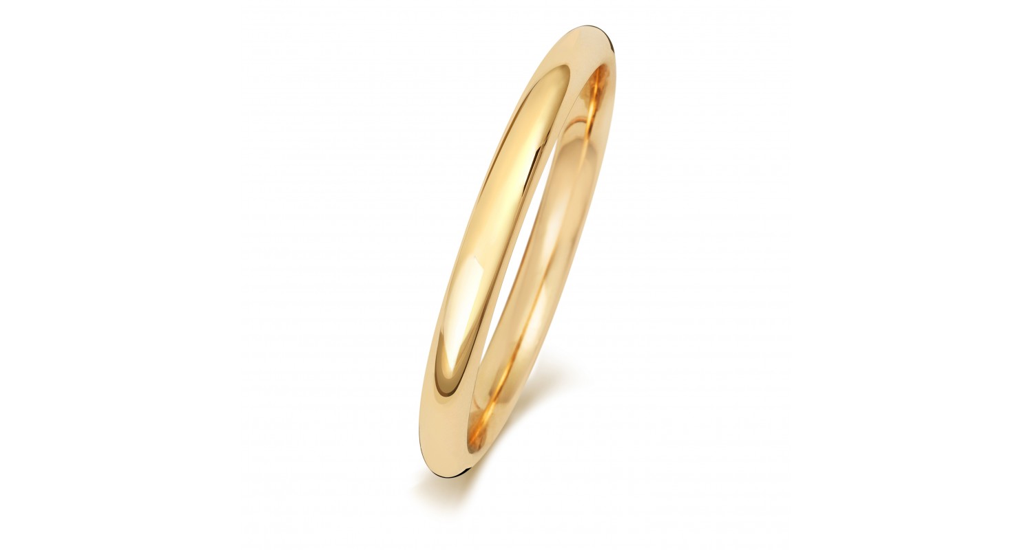 9ct Yellow Gold Court 2mm Heavyweight Band